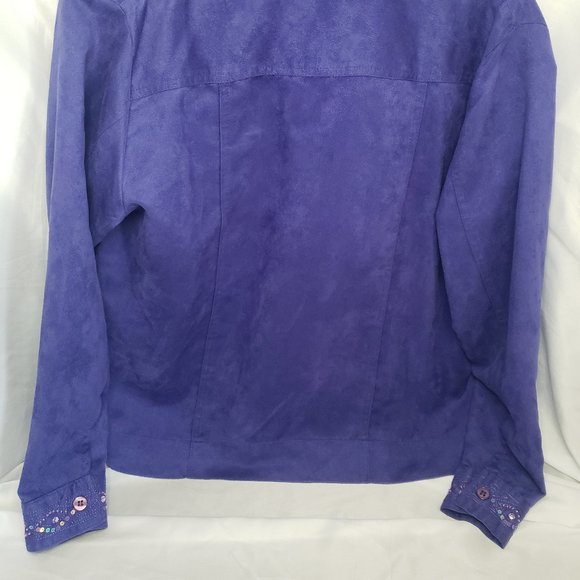 Kenneth Too! Purple Faux Suede Light Dress Jacket (PS) - Picture 2 of 8